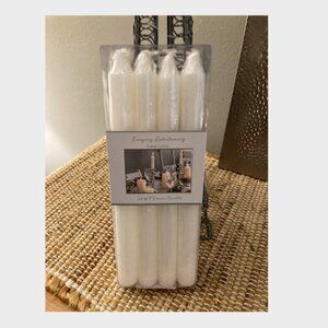 Luna Lumia Set of 8 White Dinner Candles 10" New in Unopened Box